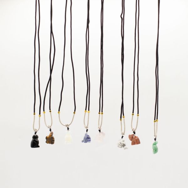 Cord Necklace Gemstone Pendants - Animals Collection (assorted)