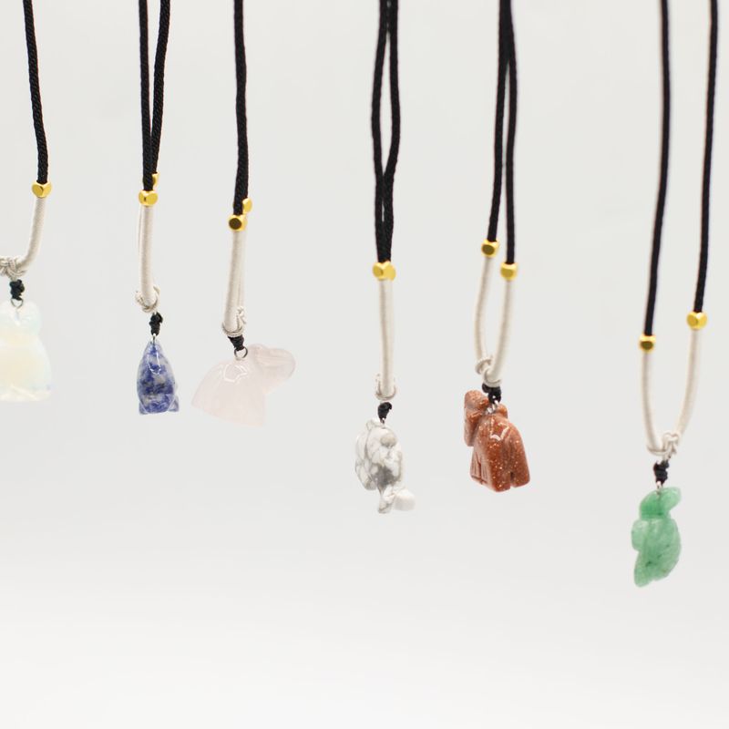 Cord Necklace Gemstone Pendants - Animals Collection (assorted)