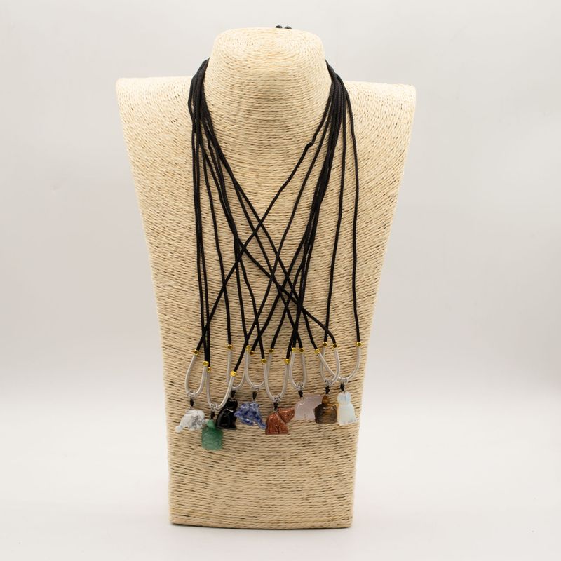 Cord Necklace Gemstone Pendants - Animals Collection (assorted)