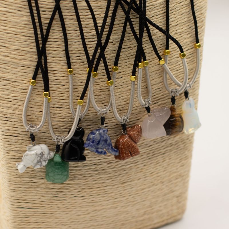 Cord Necklace Gemstone Pendants - Animals Collection (assorted)