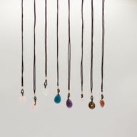 Cord Necklace Gemstone Pendants - Hearts Etc Collection (assorted)