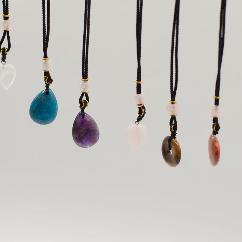 Cord Necklace Gemstone Pendants - Hearts Etc Collection (assorted)