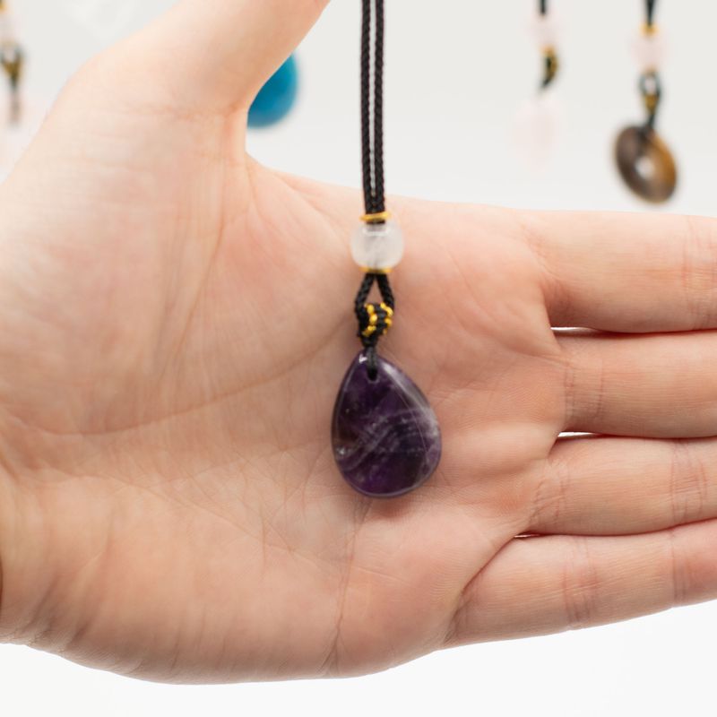 Cord Necklace Gemstone Pendants - Hearts Etc Collection (assorted)