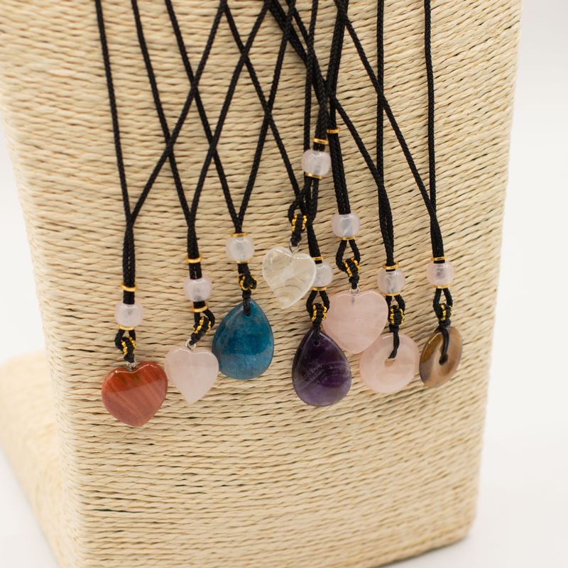 Cord Necklace Gemstone Pendants - Hearts Etc Collection (assorted)