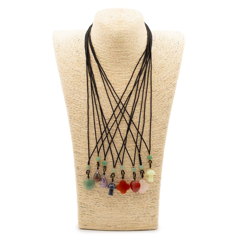 Cord Necklace Gemstone Pendants - Botanical Collection (assorted)