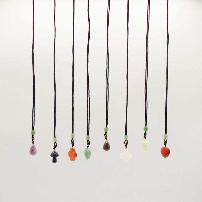 Cord Necklace Gemstone Pendants - Botanical Collection (assorted)