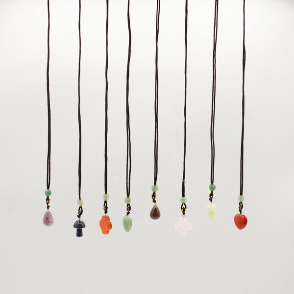 Cord Necklace Gemstone Pendants - Botanical Collection (assorted)