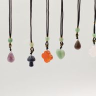 Cord Necklace Gemstone Pendants - Botanical Collection (assorted)