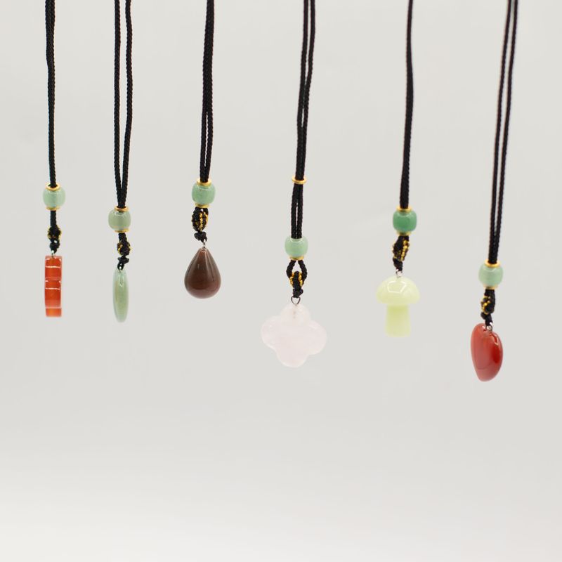 Cord Necklace Gemstone Pendants - Botanical Collection (assorted)