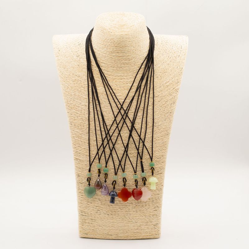 Cord Necklace Gemstone Pendants - Botanical Collection (assorted)