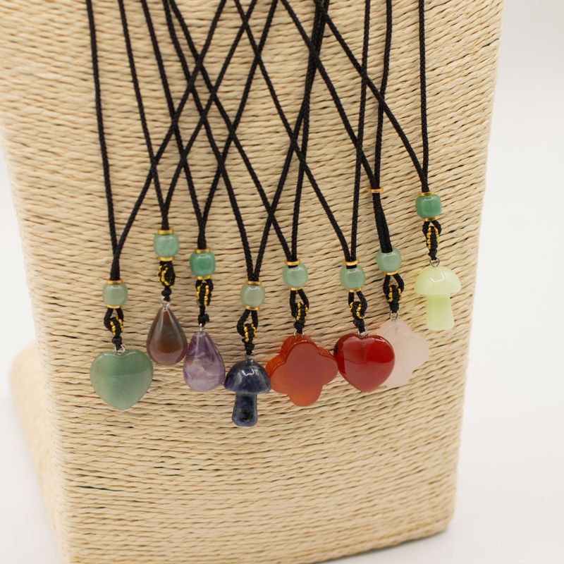 Cord Necklace Gemstone Pendants - Botanical Collection (assorted)