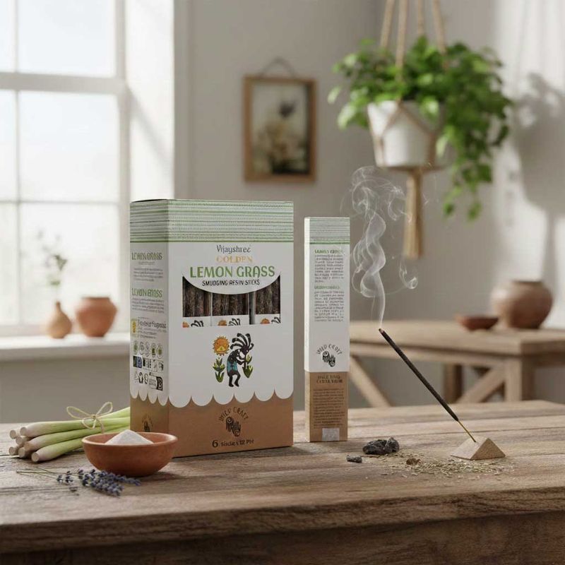 30g Golden Lemon Grass Smudging Resin Sticks