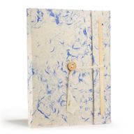 Lrg Lokta Mixed Blue Cotton Notebook (21x15cm) - 45 Pages - Bookmark Included