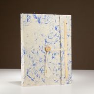 Lrg Lokta Mixed Blue Cotton Notebook (21x15cm) - 45 Pages - Bookmark Included
