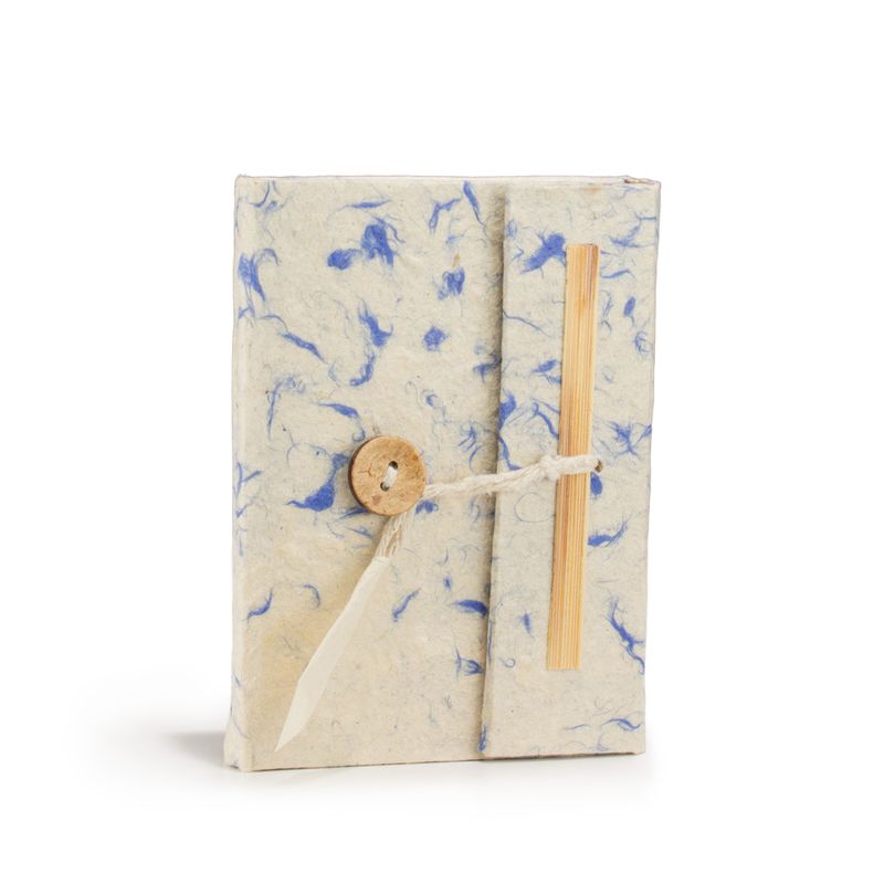 Mini Lokta Mixed Blue Cotton Notebook (12x8cm) 40 Pages