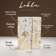 Mini Lokta Mixed Blue Cotton Notebook (12x8cm) 40 Pages