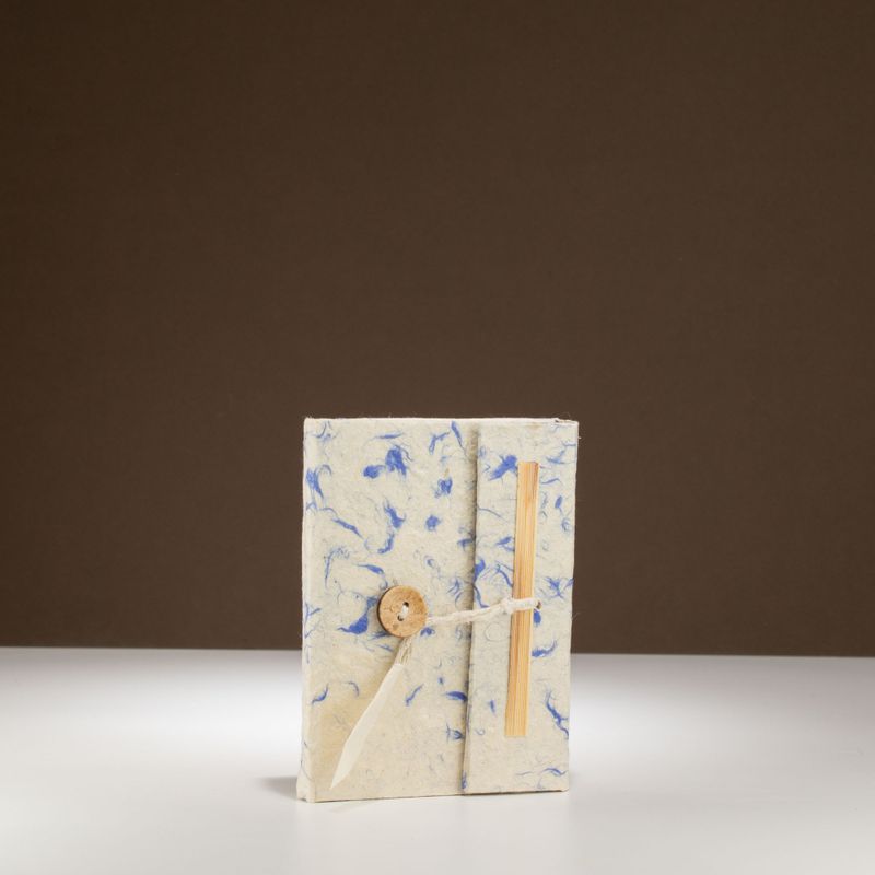 Mini Lokta Mixed Blue Cotton Notebook (12x8cm) 40 Pages