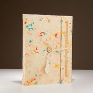 Lrg Lokta Mixed Colour Cotton Notebook (21x15cm) - 45 Pages - Bookmark Included
