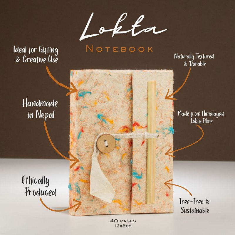 Mini Lokta Mixed Colour Cotton Notebook (12x8cm) 40 Pages