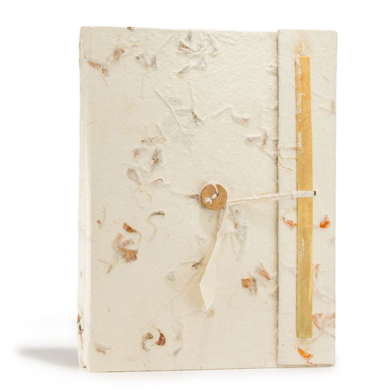 Lrg Lokta Mixed Flowers Notebook (21x15cm) - 45 Pages - Bookmark Included
