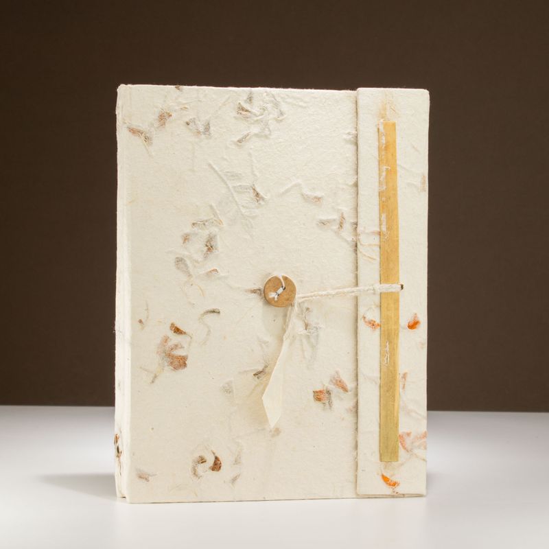 Lrg Lokta Mixed Flowers Notebook (21x15cm) - 45 Pages - Bookmark Included