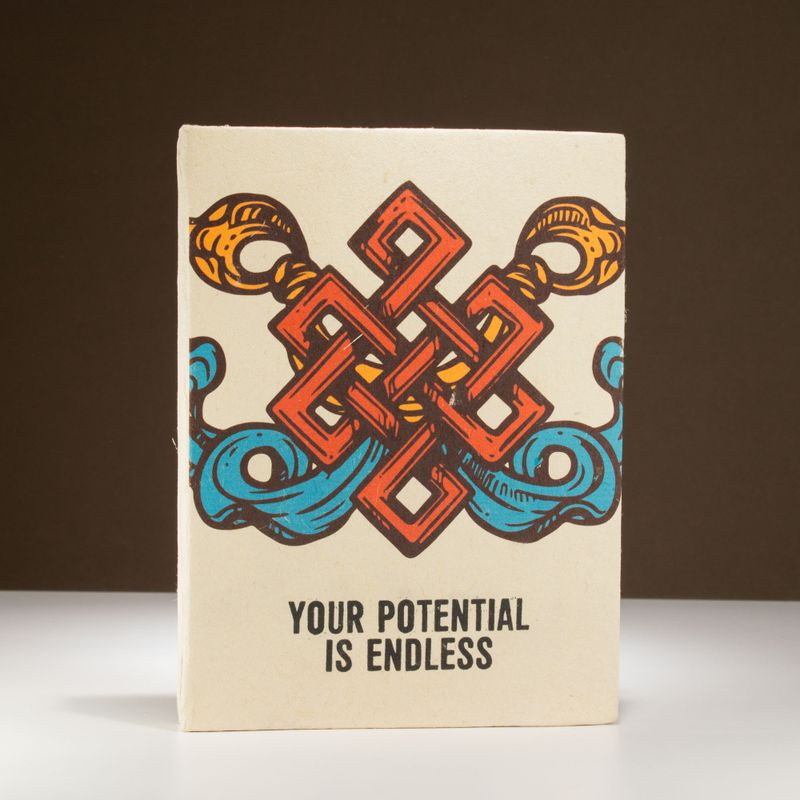 Lrg Lokta Inspiration Notebook (21x15cm) - 45 Pages - Your Potential - Bookmark Included