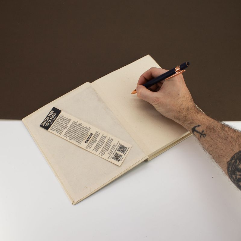Lrg Lokta Inspiration Notebook (21x15cm) - 45 Pages - Write it Down - Bookmark Included