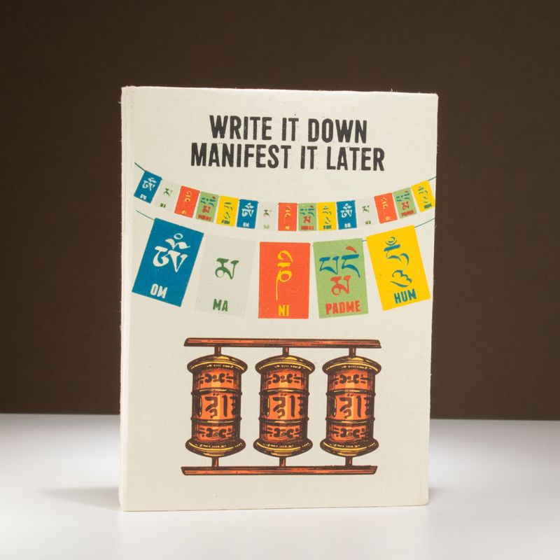 Lrg Lokta Inspiration Notebook (21x15cm) - 45 Pages - Write it Down - Bookmark Included
