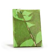 Med Lokta Bold Floral Bamboo Lock Notebook Lrg (15x12cm) - 45 leafs - Moss Green
