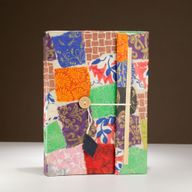 Lrg Lokta Patchwork- Notebook (21x15cm) - 45 leafs - inc bookmark - Multi Colour