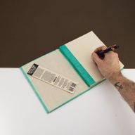 Lrg Lokta Mini Tiles- Notebook (21x15cm) - 45 leafs - inc bookmark - Teal
