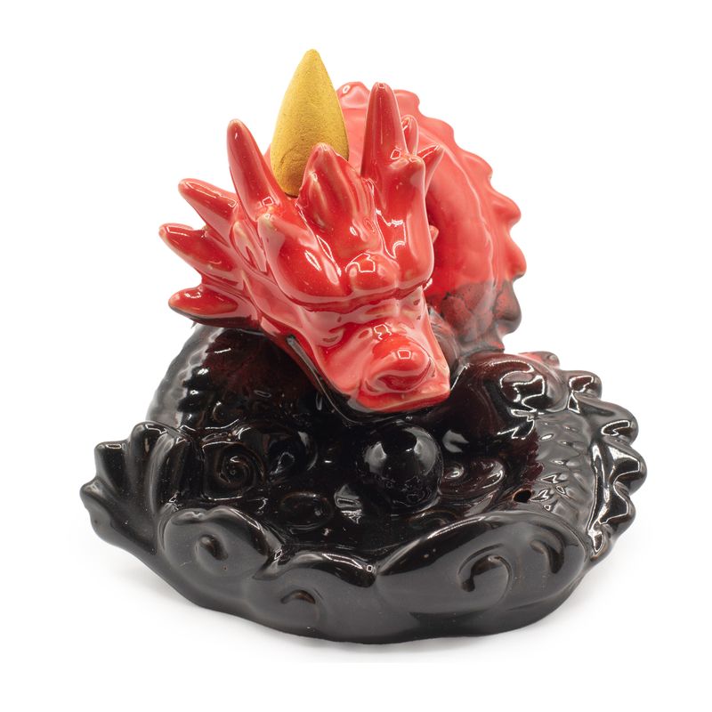 Backflow Incense Burner - Small Red Dragon