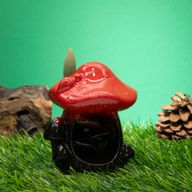 Backflow Incense Burner - Large Red Mushroom