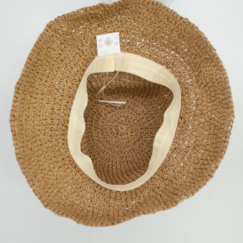 Floppy Straw Sun Hat - Coffee & Daisies