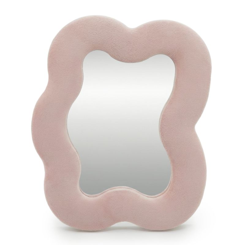 Soft Squiggly Mirror - Square Pebble - Rose Blush - 22x27cm