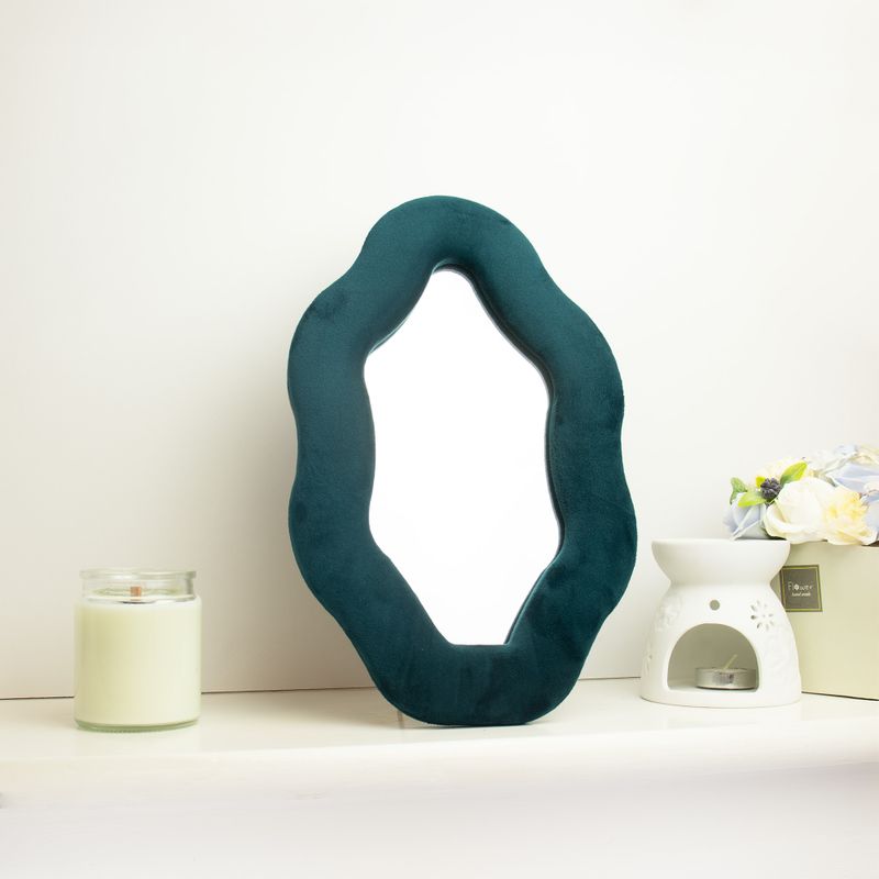 Soft Squiggly Mirror - Oval Pebble - Royal Teal - 20x32cm