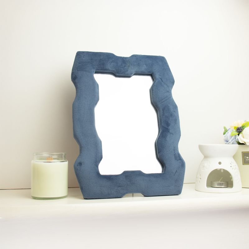 Soft Squiggly Mirror - Chunky Frame - Royal Blue - 30x22cm
