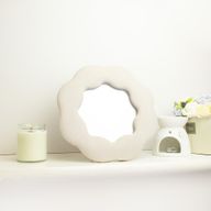 Soft Squiggly Mirror - Flower - Stone - 25x25cm