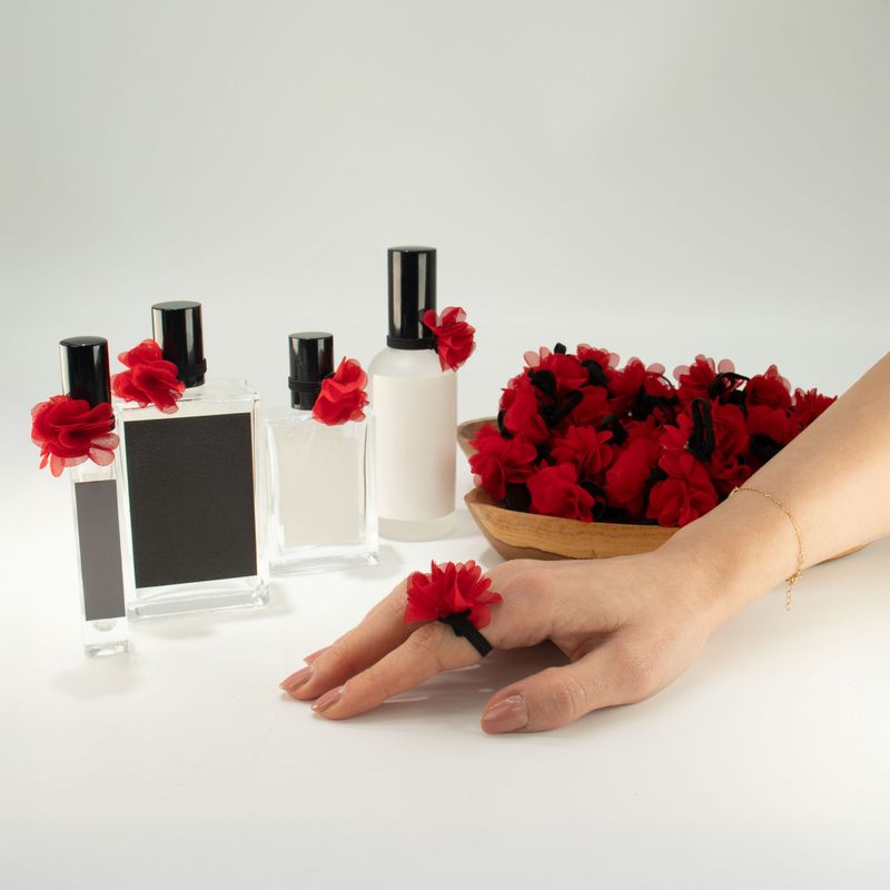 Chiffon Scent Rings - Rose Red