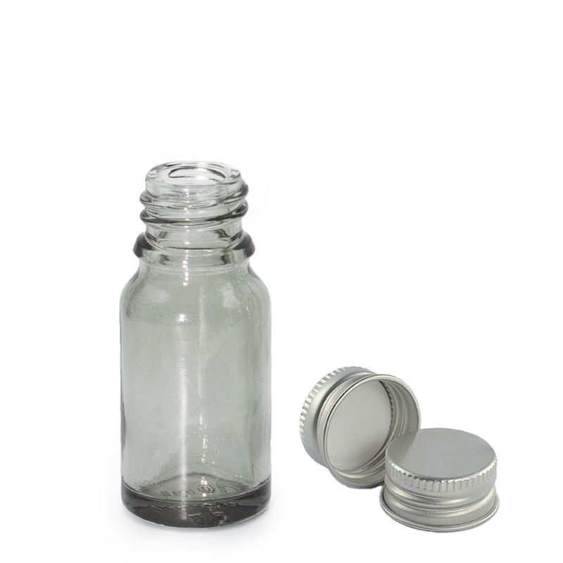 10ml Smoke Grey Glass Dropper Bottle with Aluminium Cap