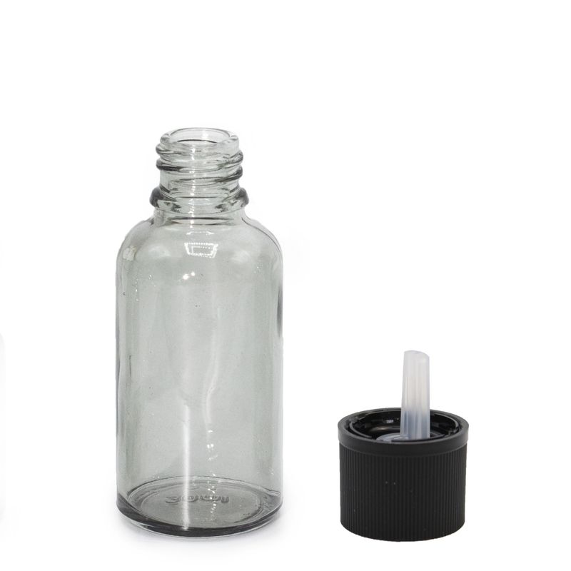 30ml Smoke Grey Glass Dropper Bottle with Child Resistant Dropper Cap