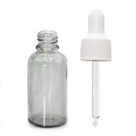 30ml Smoke Grey Glass Dropper Bottle with White Pipette