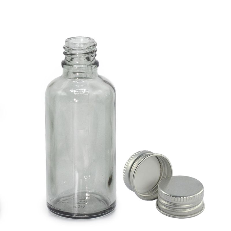 50ml Smoke Grey Glass Dropper Bottle with with Aluminium Cap