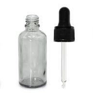 50ml Smoke Grey Glass Dropper Bottle with Black Pipette
