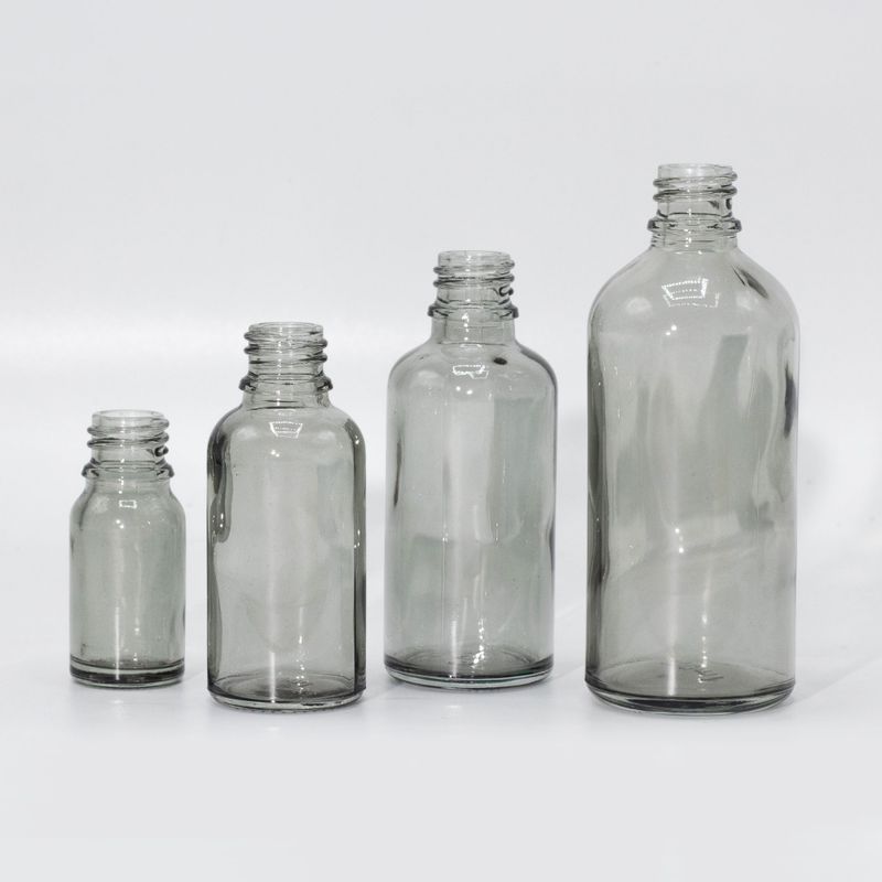 50ml Smoke Grey Glass Dropper Bottle with Black Pipette