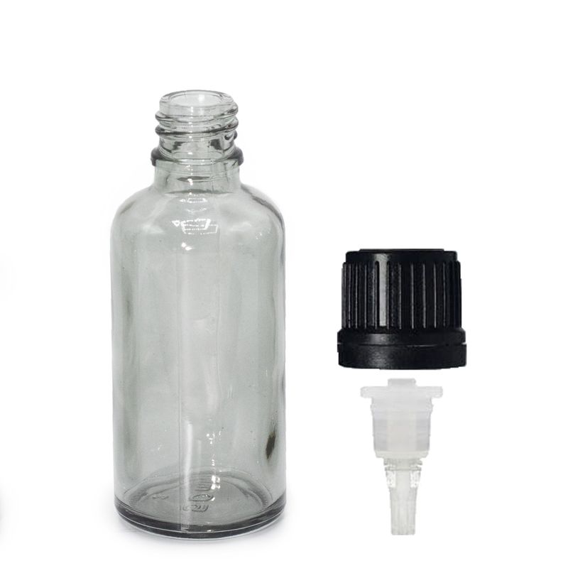 50ml Smoke Grey Glass Dropper Bottle with Dropper Cap