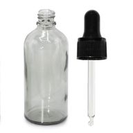 100ml Smoke Grey Glass Dropper Bottle with Black Pipette