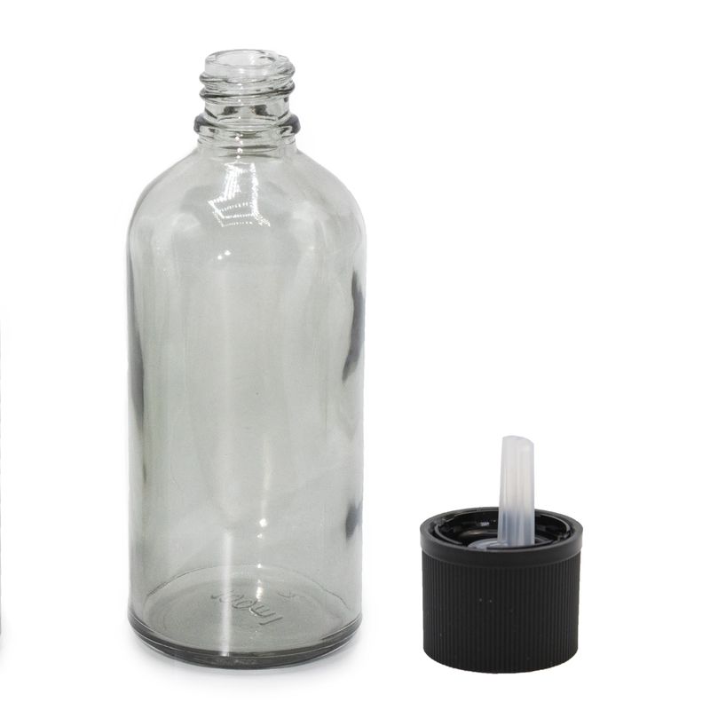 100ml Smoke Grey Glass Dropper Bottle with Child Resistant Dropper Cap
