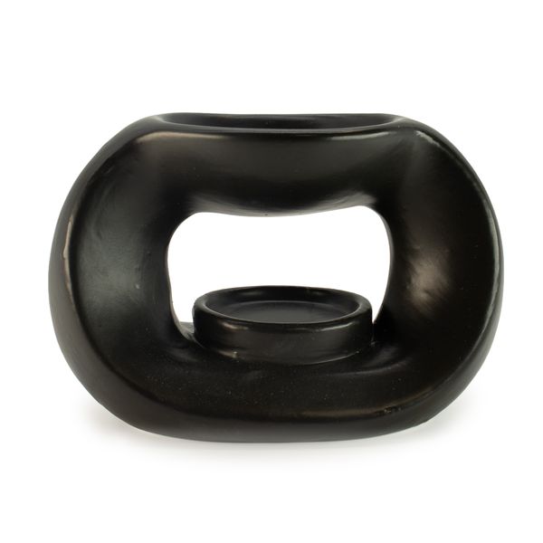 Ceramic Zen Oil Burner - Oval Pebble - Matt Black