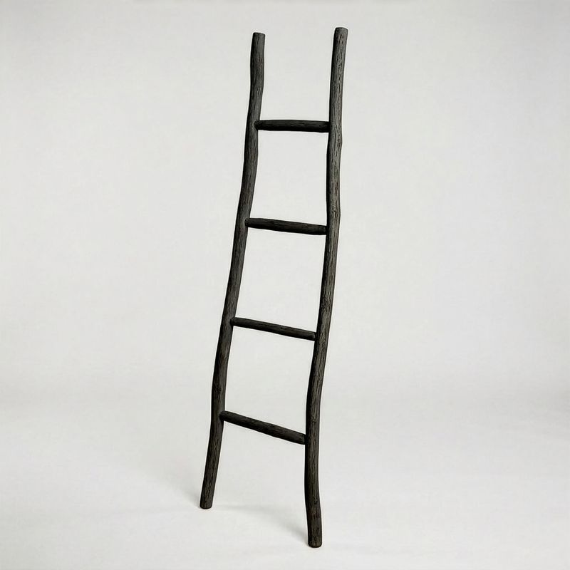 Large Kemu Wood Ladder - 1.5m - Black - Japan Style